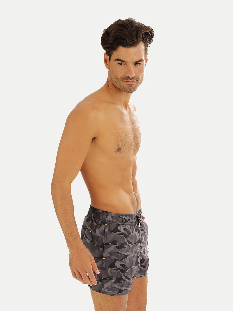 Traje de Baño Hombre - Bañador Army Gray Short - Fácil Secado