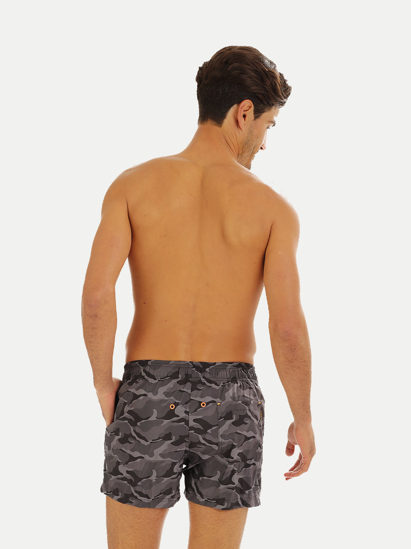 Traje de Baño Hombre - Bañador Army Gray Short - Fácil Secado