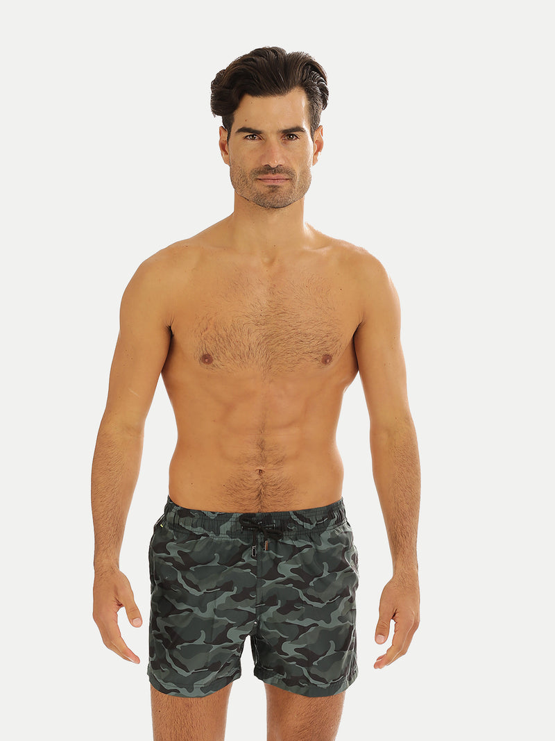 Traje de Baño Hombre - Bañador Army Green Short - Fácil Secado