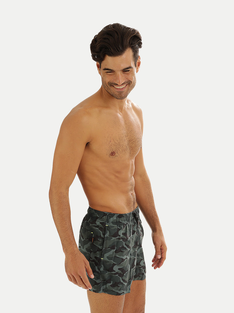 Traje de Baño Hombre - Bañador Army Green Short - Fácil Secado