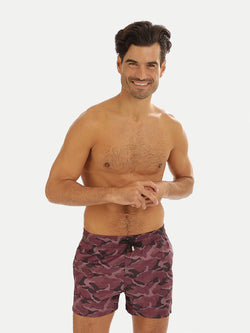 Traje de Baño Hombre - Bañador Army Wine Short - Fácil Secado