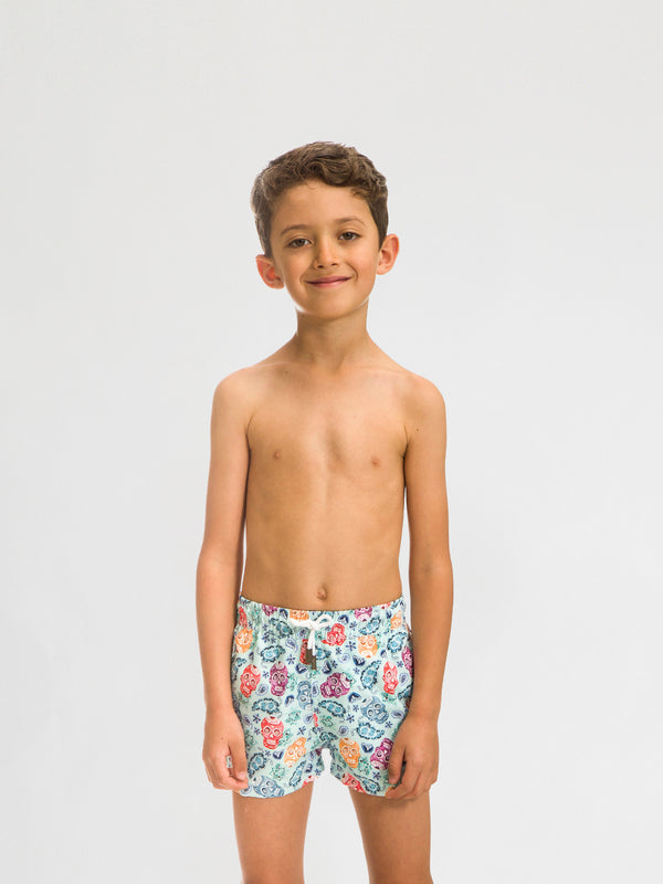 Traje de Baño Niño - Bañador Calavera Short - Fácil Secado