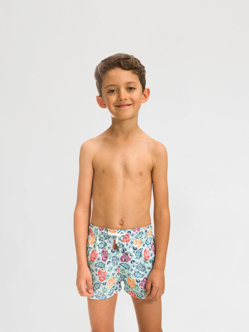 Traje de Baño Niño - Bañador Calavera Short - Fácil Secado