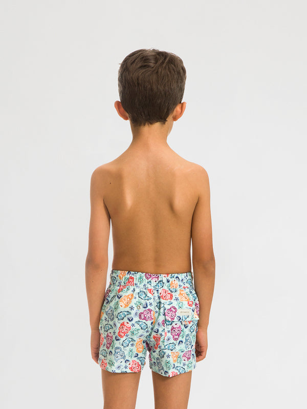 Traje de Baño Niño - Bañador Calavera Short - Fácil Secado