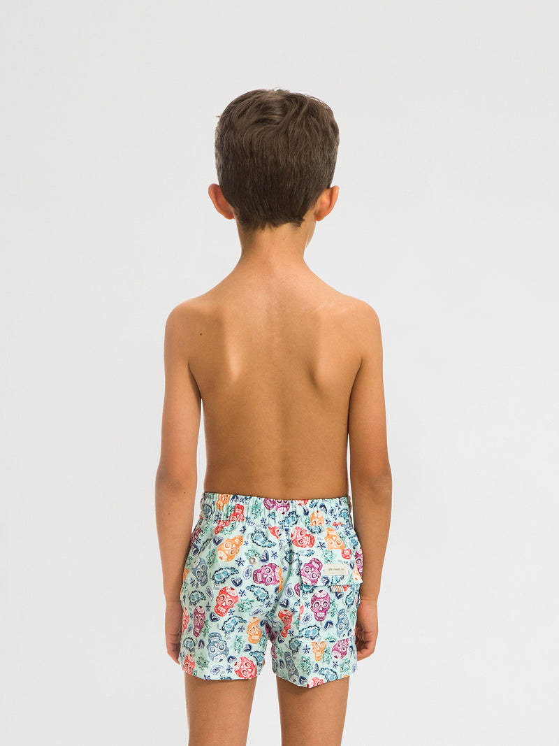 Traje de Baño Niño - Bañador Calavera Short - Fácil Secado