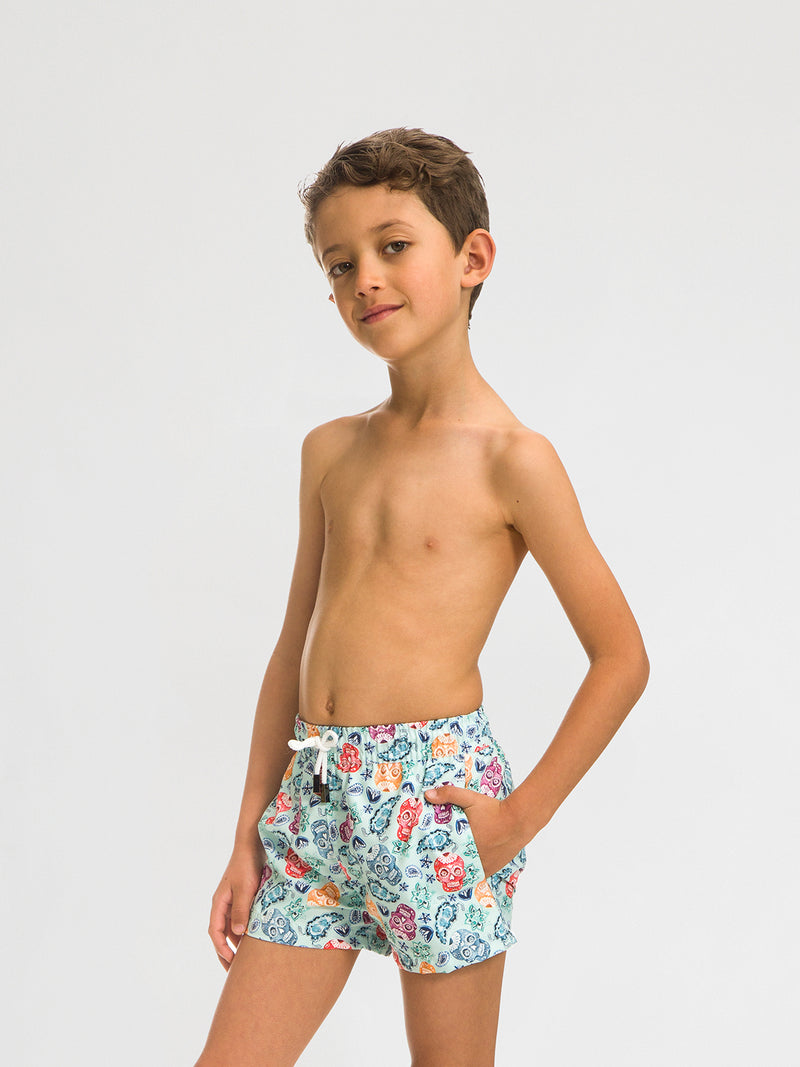 Traje de Baño Niño - Bañador Calavera Short - Fácil Secado
