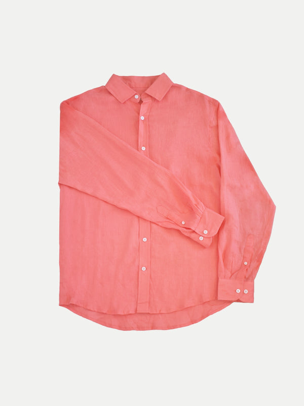 Camisa de Lino para Hombre - Manga Larga Coral - 100% Lino - 2022