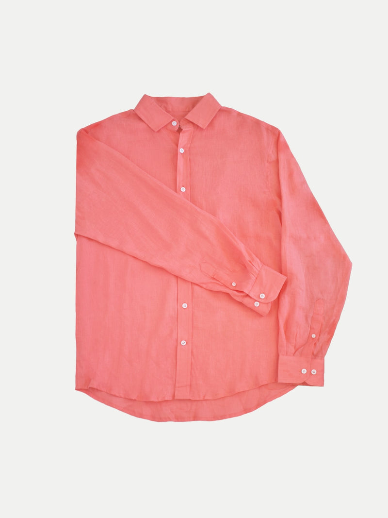 Camisa de Lino para Hombre Larga Coral | 100% Lino - 2022 | 98 Coast Av
