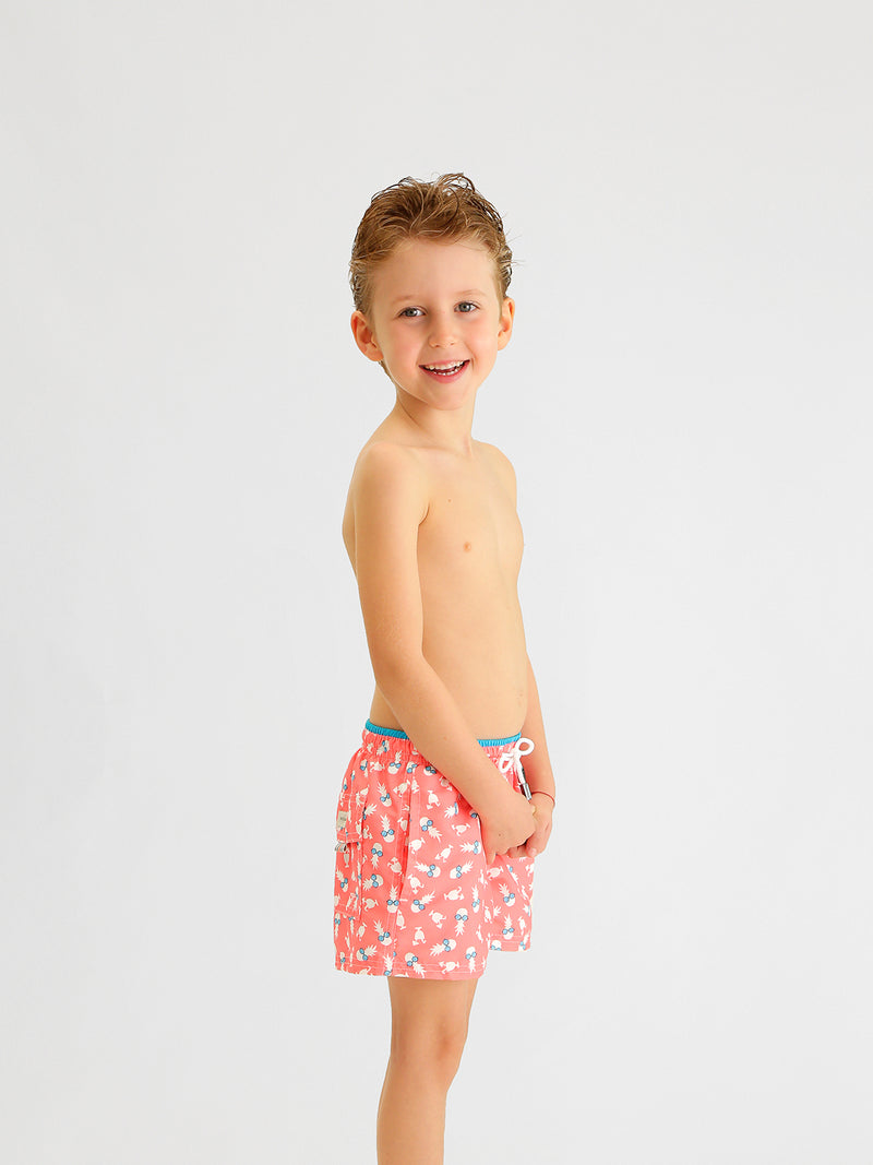 Traje de Baño Niño - Bañador Coral Guaraná Short - Fácil Secado