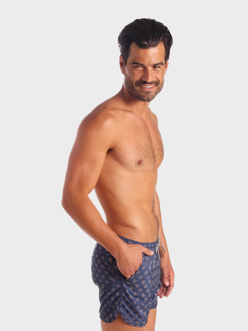 Traje de Baño Hombre - Bañador Gold Flowers Premium Short - Fácil Secado