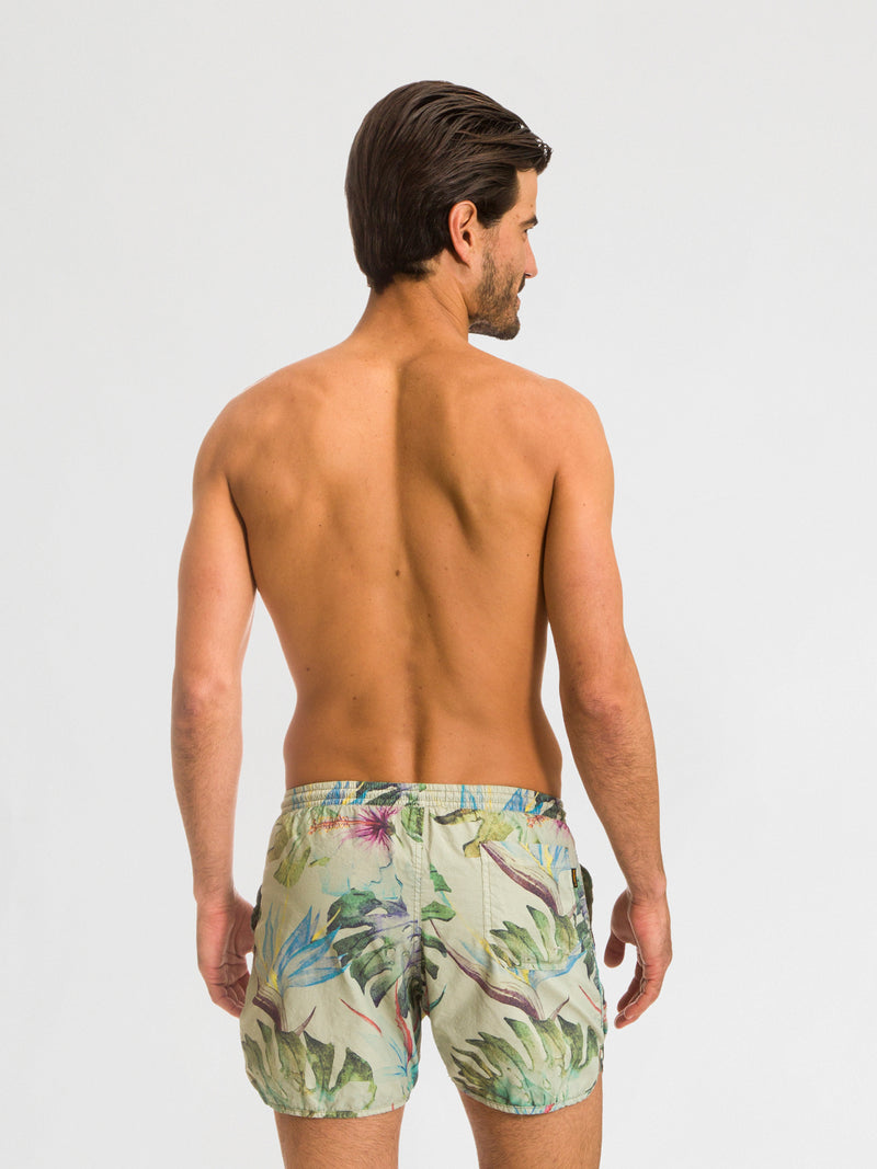 Traje de Baño Hombre - Bañador Tropical Mick Green Short - Fácil Secado