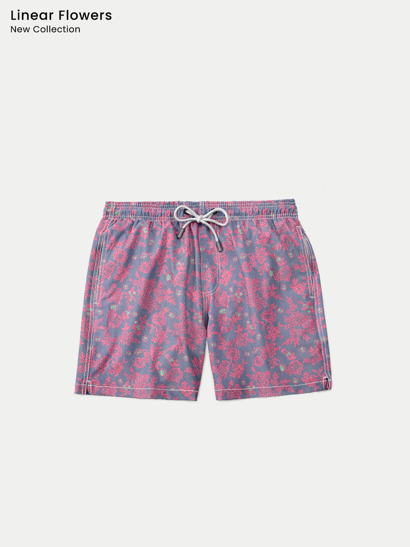 Traje de Baño para Niño - Bañador Linear Flowers - Secado Rápido