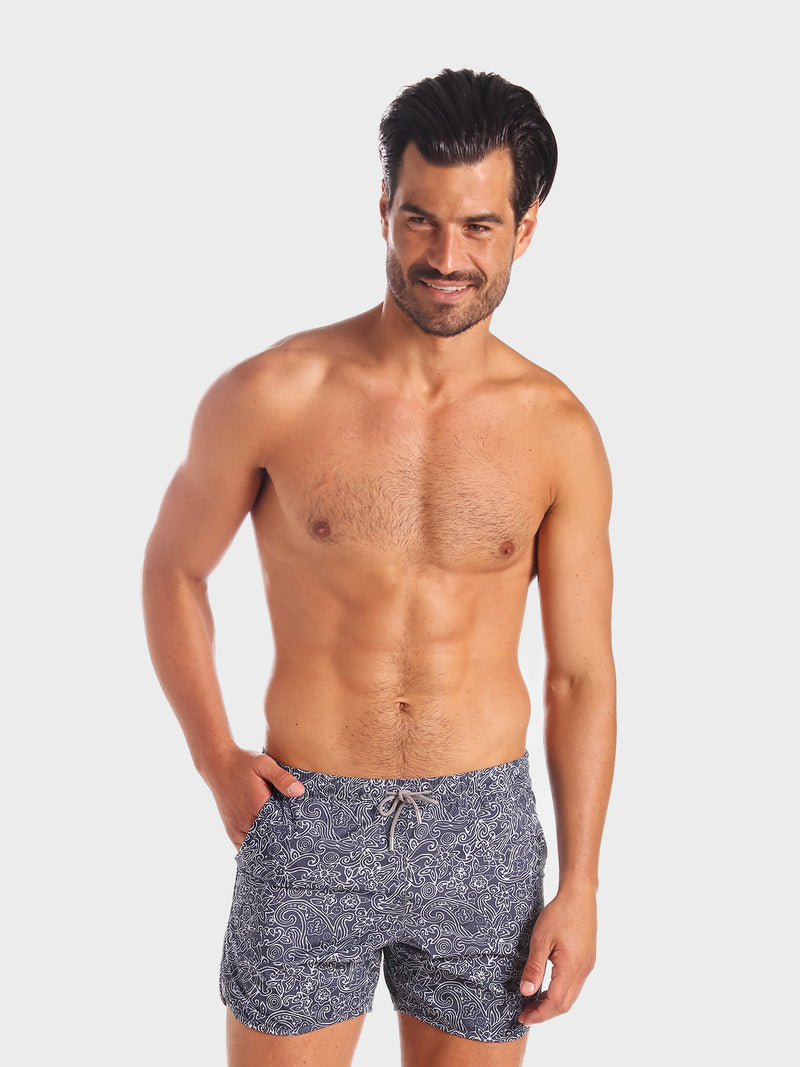 Traje de Baño Hombre - Bañador Mandala Black Premium Short - Fácil Secado