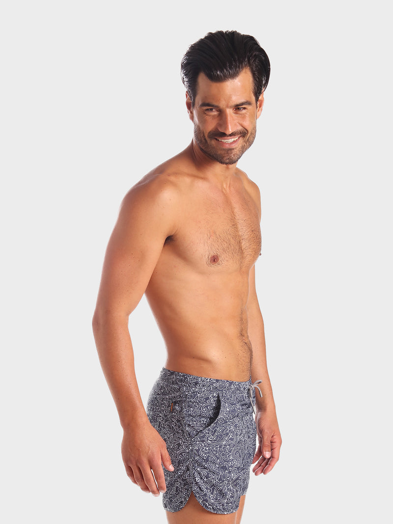 Traje de Baño Hombre - Bañador Mandala Black Premium Short - Fácil Secado