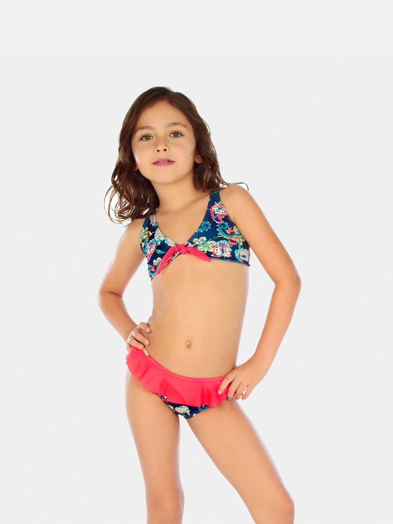Traje de Baño Niña Bikini - Top and Bottom Navy Cabana - 6 Meses a 14 Años