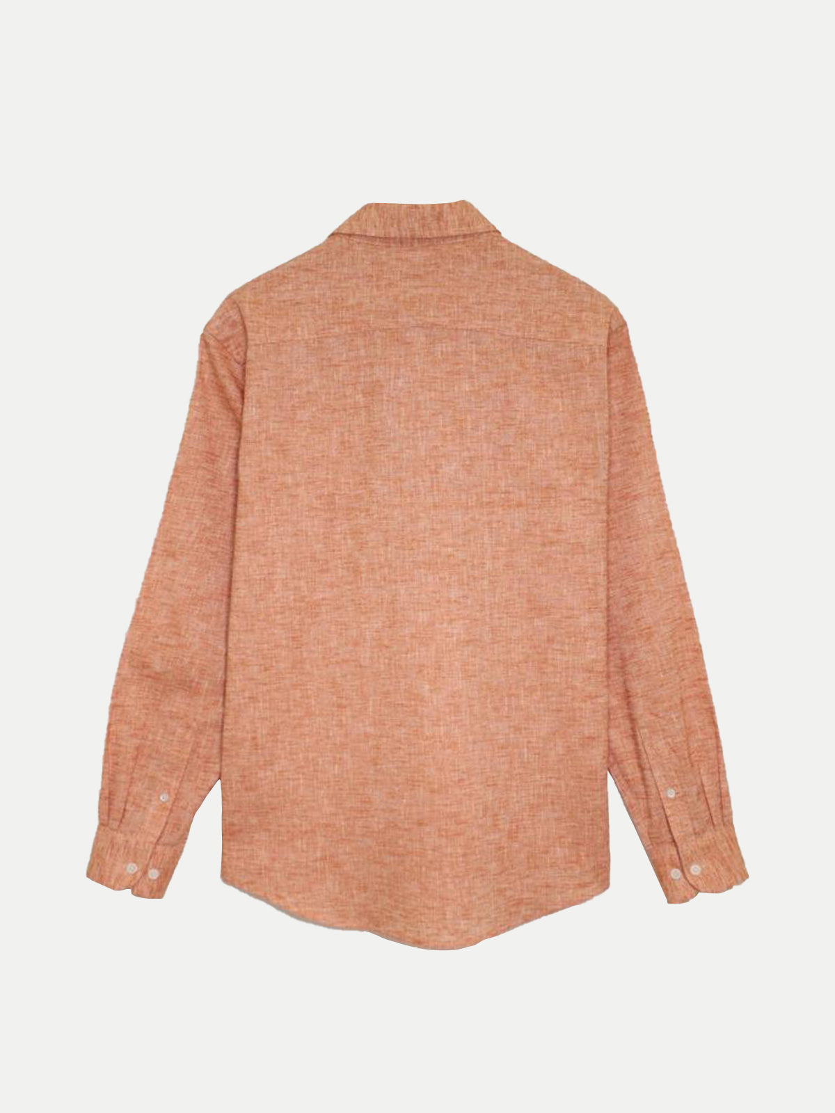 Camisa de Lino Look para Hombre - Orange Manga Larga