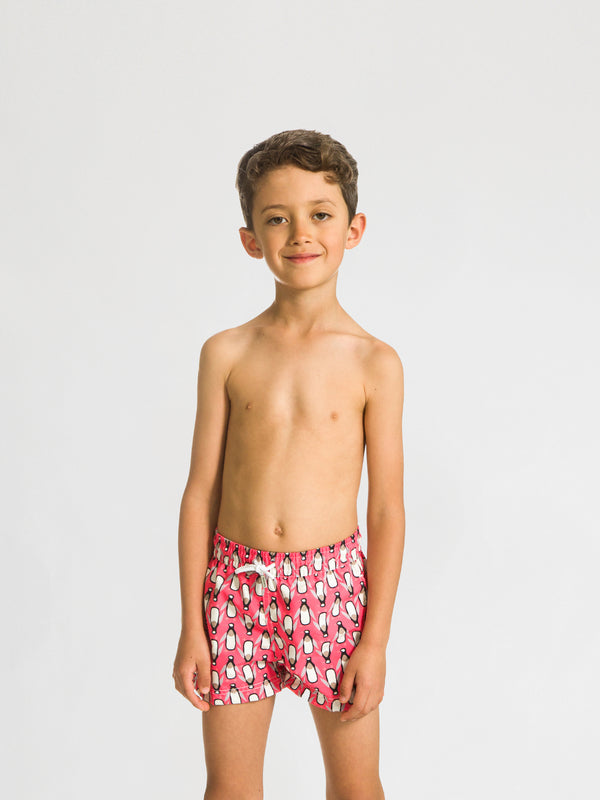 Traje de Baño Niño - Bañador Penguin Coral Short - Fácil Secado