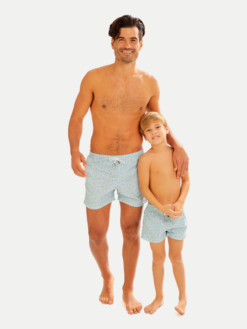 Traje de Baño Niño - Bañador Plumelia Blue - Secado Rápido