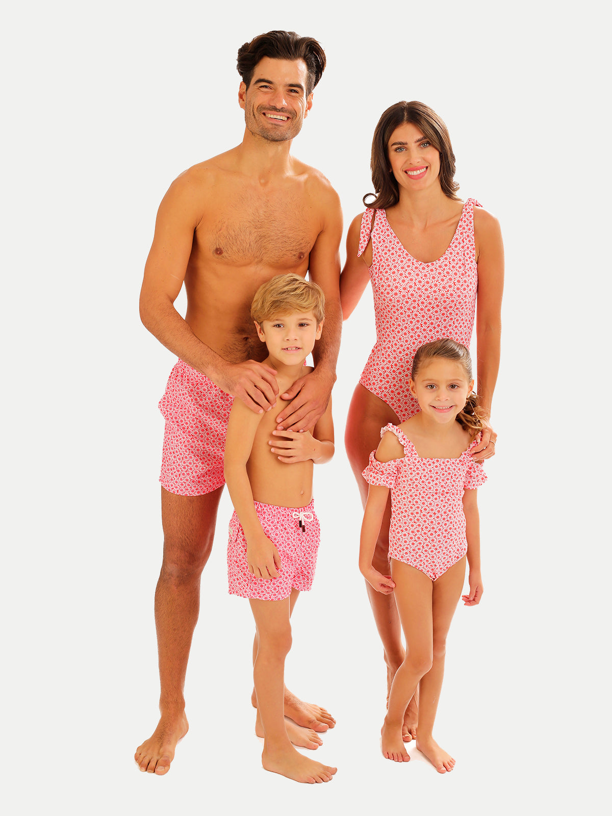 Traje de Baño Niña Completo  - One Piece Red Margarita - 6 Meses a 14 Años