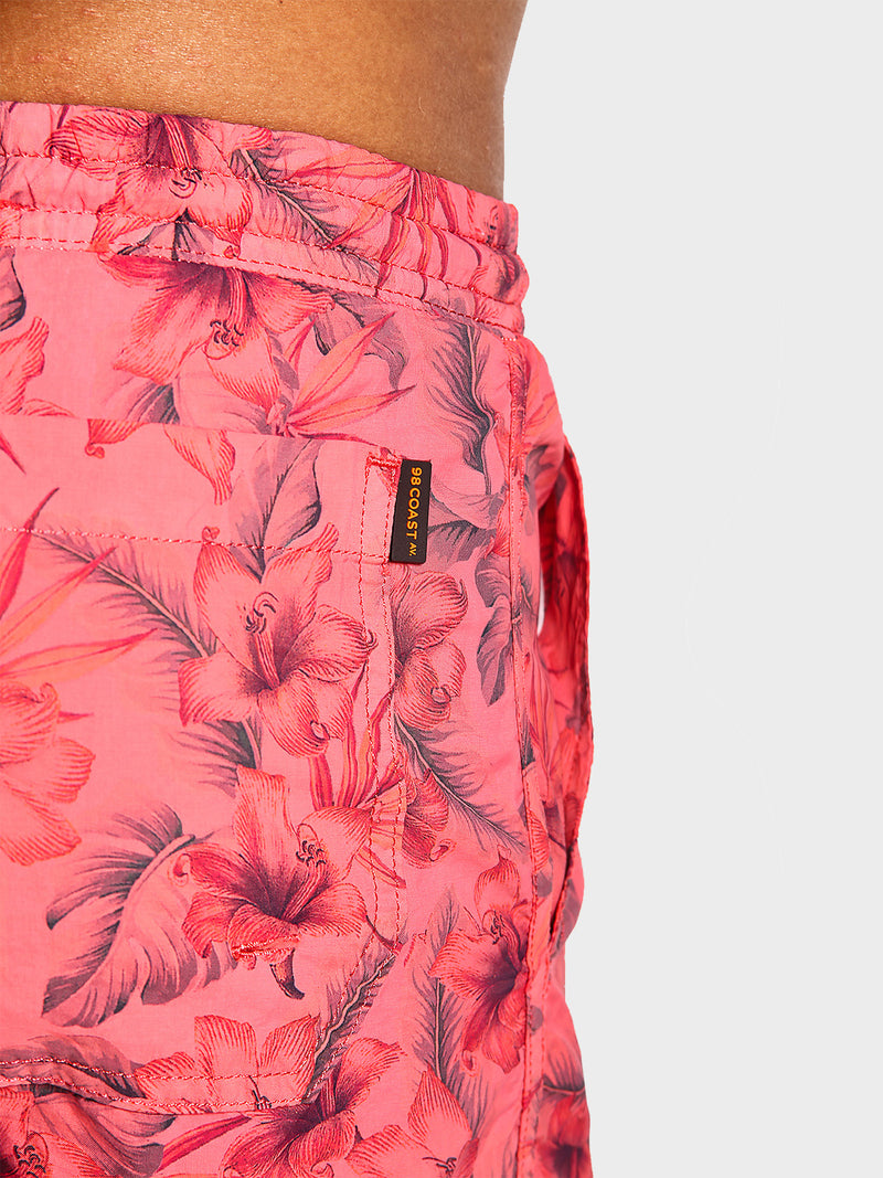 Traje de Baño Hombre - Bañador Flowers Mick Coral Short - Fácil Secado