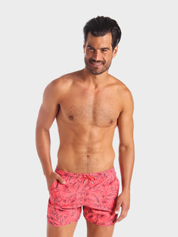 Traje de Baño Hombre - Bañador Flowers Mick Coral Short - Fácil Secado