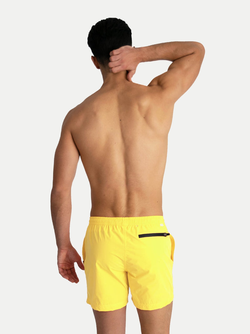 Traje de Baño Para Hombre - Basic Amarillo Neon - Secado Rápido