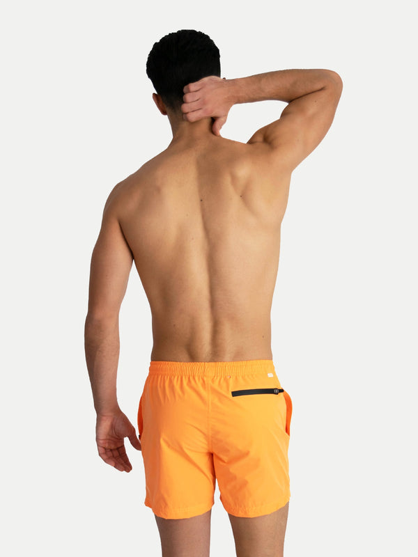 Traje de Baño Para Hombre - Basic Naranja Neón - Secado Rápido