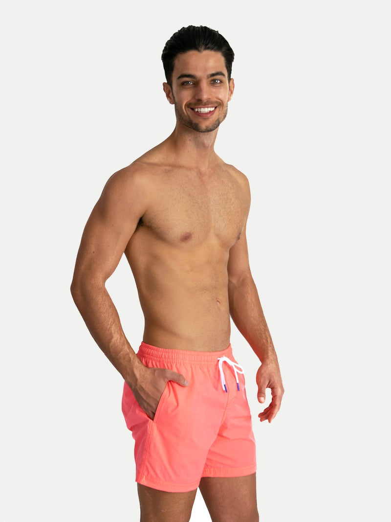 Traje de Baño Para Hombre - Basic Rosa Neon - Secado Rápido
