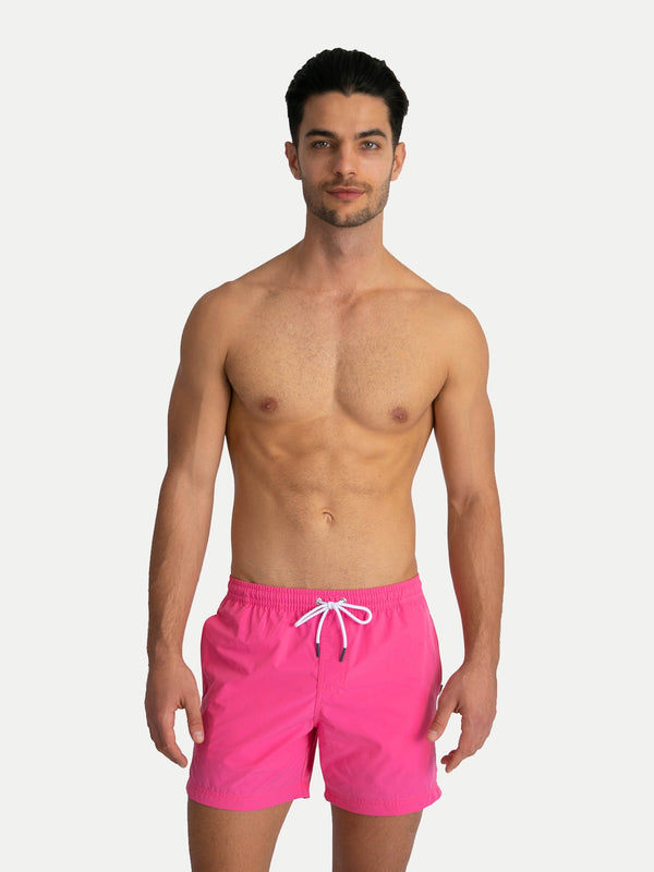Traje de Baño Para Hombre - Basic Rosa Neón - Secado Rápido