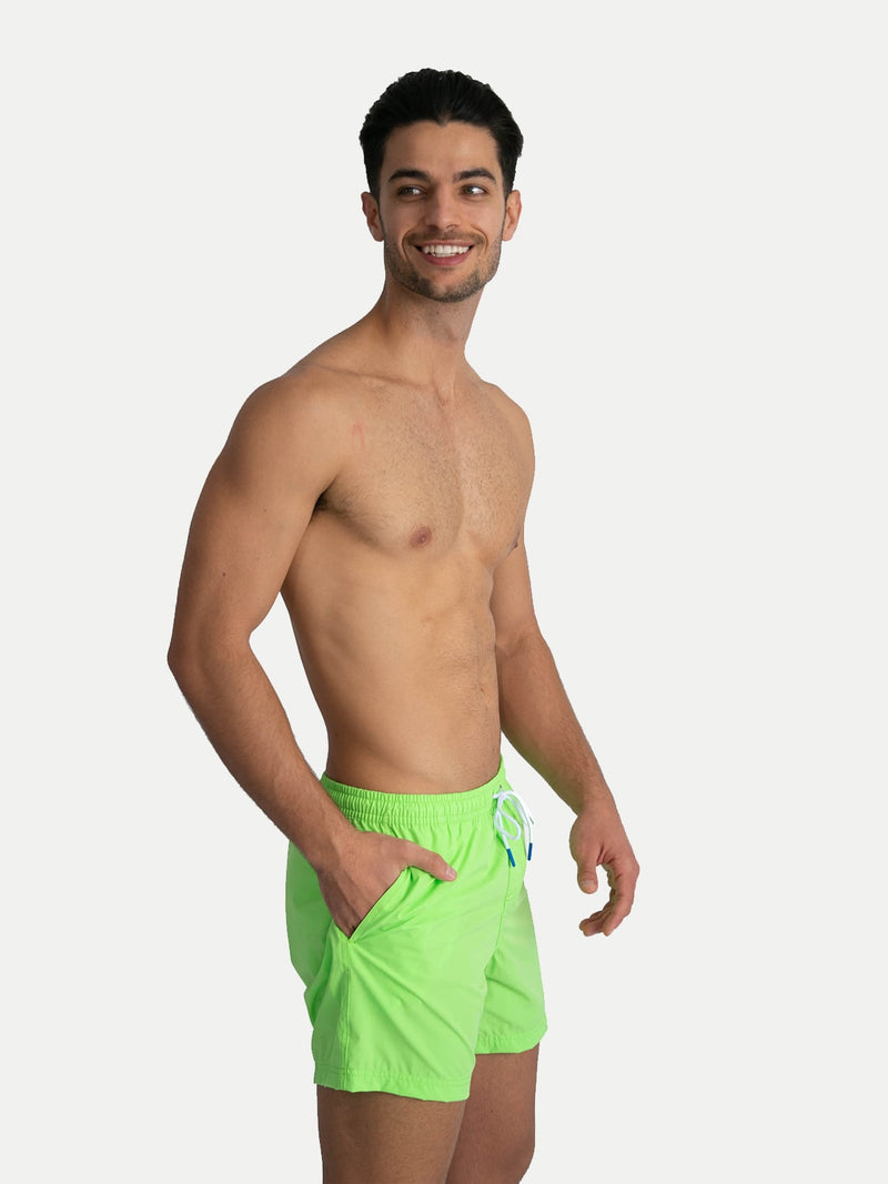 Traje de Ba o Para Hombre Basic verde neon Secado R pido