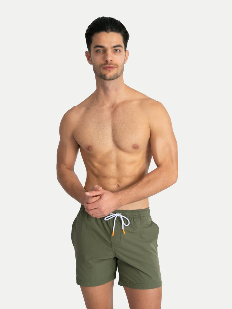 Traje de Baño Para Hombre - Basic Olivo - Secado Rápido