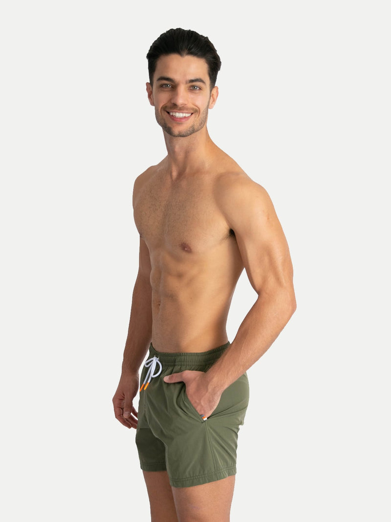 Traje de Baño Para Hombre - Basic Olivo - Secado Rápido