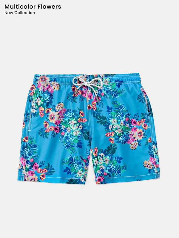 Traje de Baño para Hombre - Bañador Multicolor Flowers - Secado Rápido