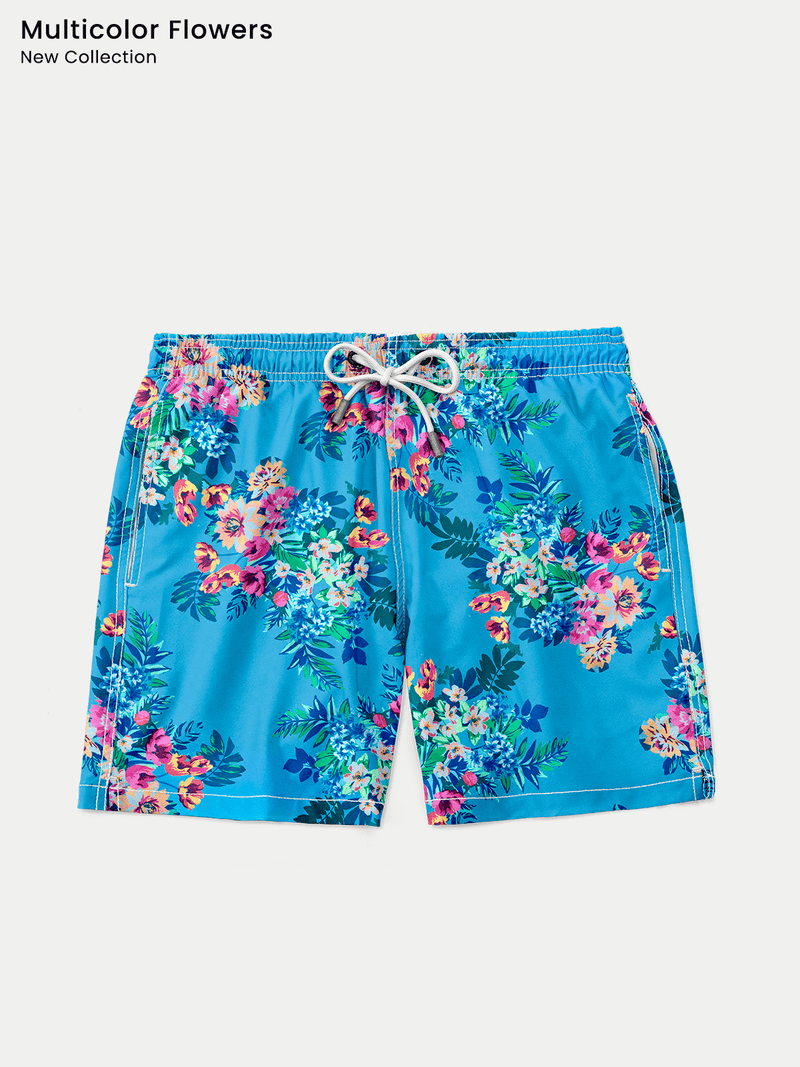 Traje de Baño para Hombre - Bañador Multicolor Flowers - Secado Rápido