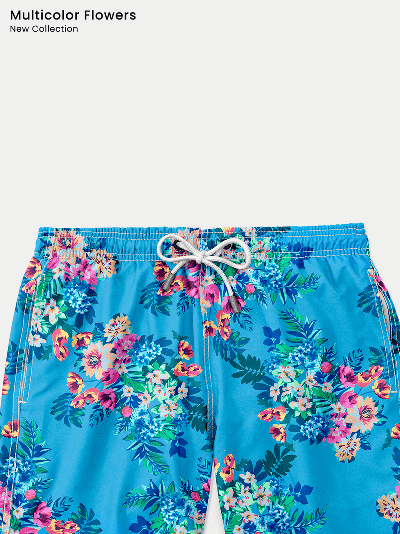 Traje de Baño para Hombre - Bañador Multicolor Flowers - Secado Rápido