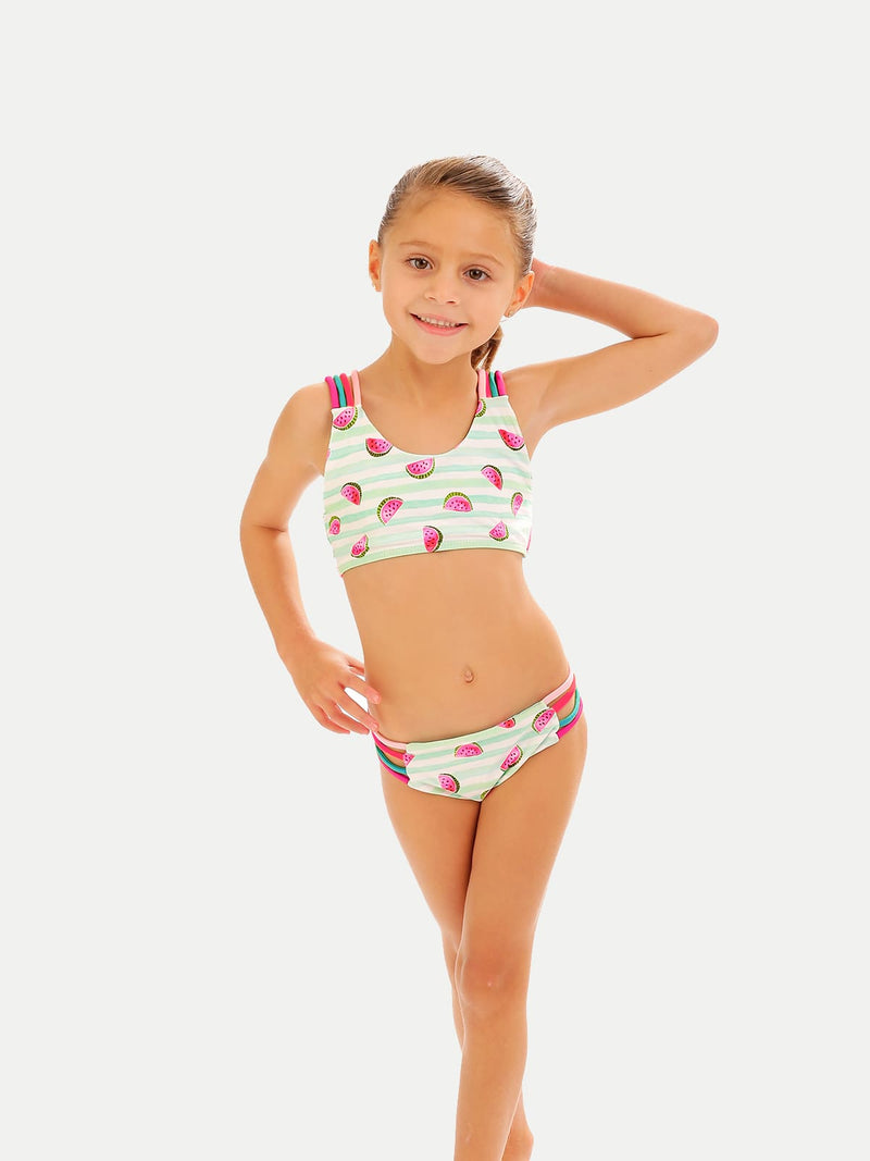 Traje de Baño Para Niña - Green Watermelon Bikini - 6 Meses a 14 Años