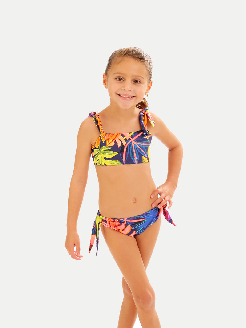 Traje de Baño - Tropical Neon Bikini - 6 Meses a 14 Años】