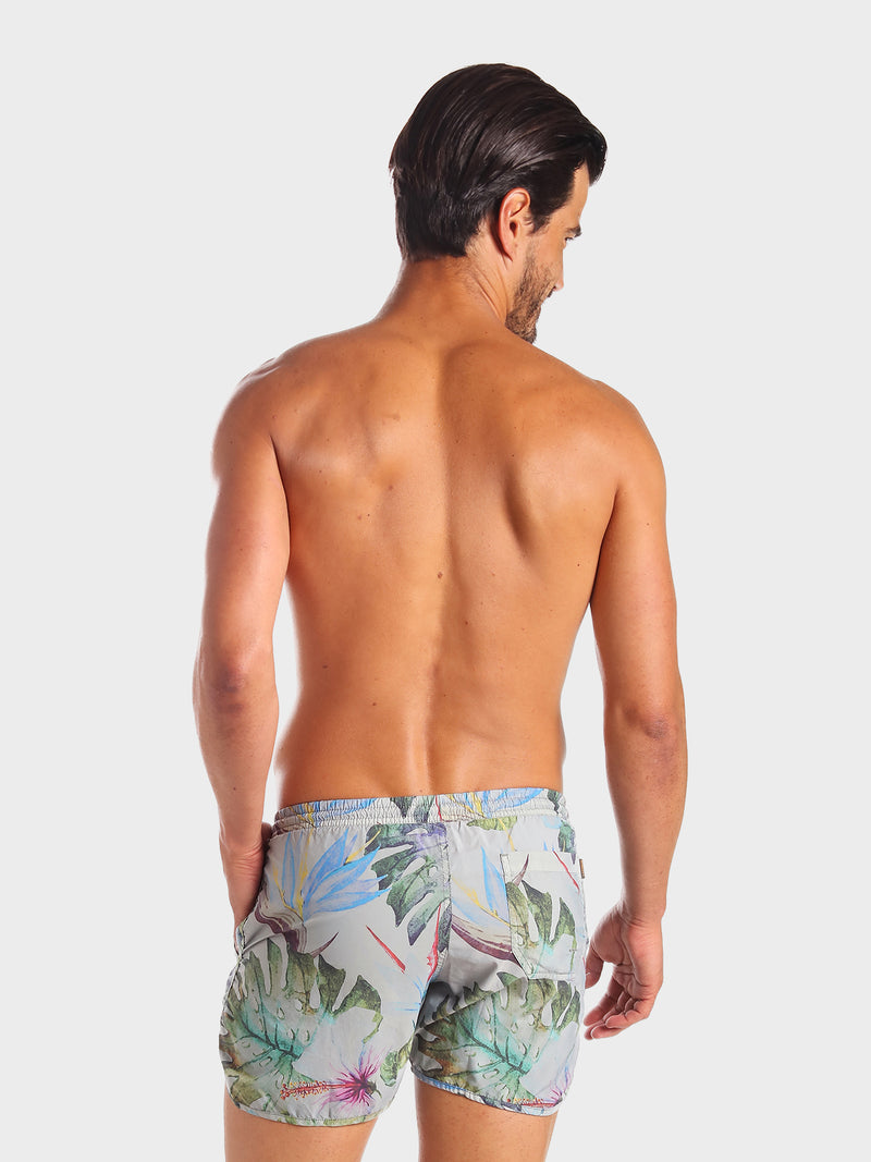 Trajes de Baño Hombre - Short Tropical Mick Gray - Secado Rápido