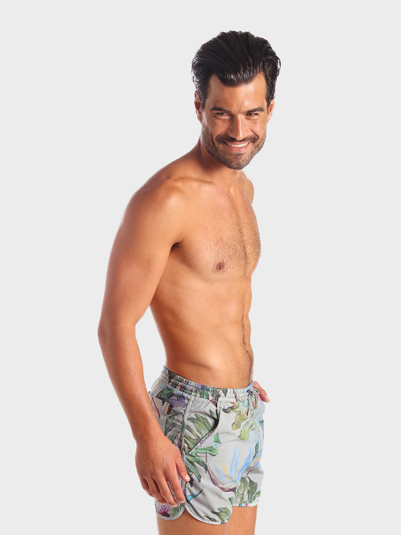 Trajes de Baño Hombre - Short Tropical Mick Gray - Secado Rápido