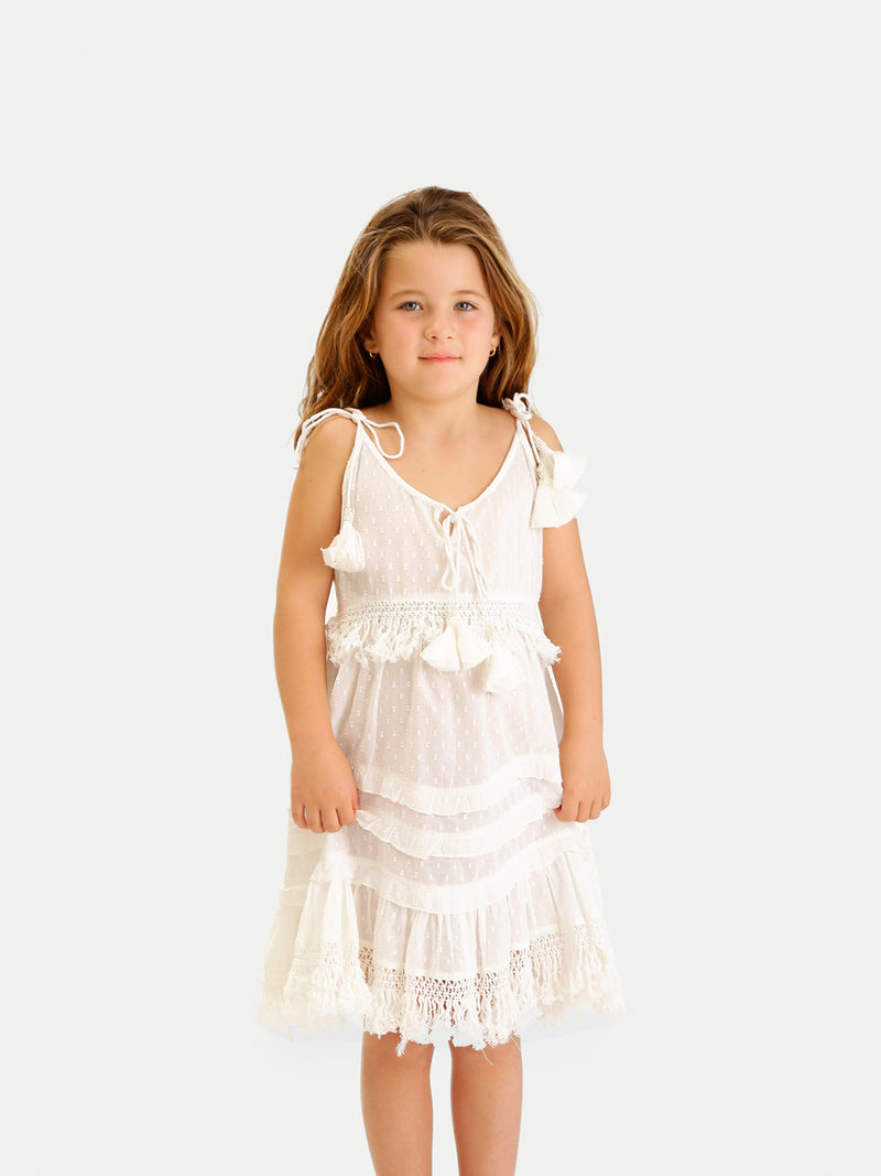 Vestido de Playa Niña - White Dress - 100% Algodón