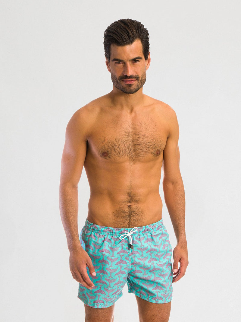 Traje de Baño para Hombre Color Azul - Whale Aqua - Sea Salt 2020