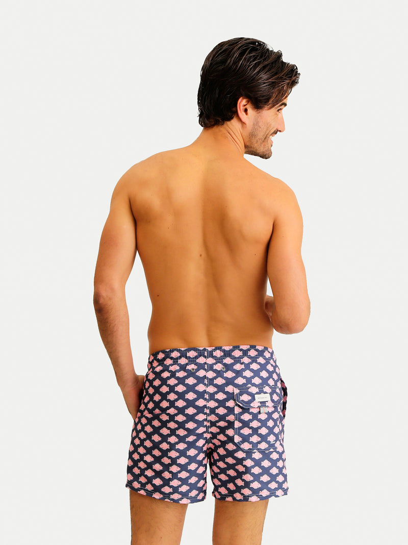 Traje de Baño Hombre - Bañador Navy Fish - Secado Rápido