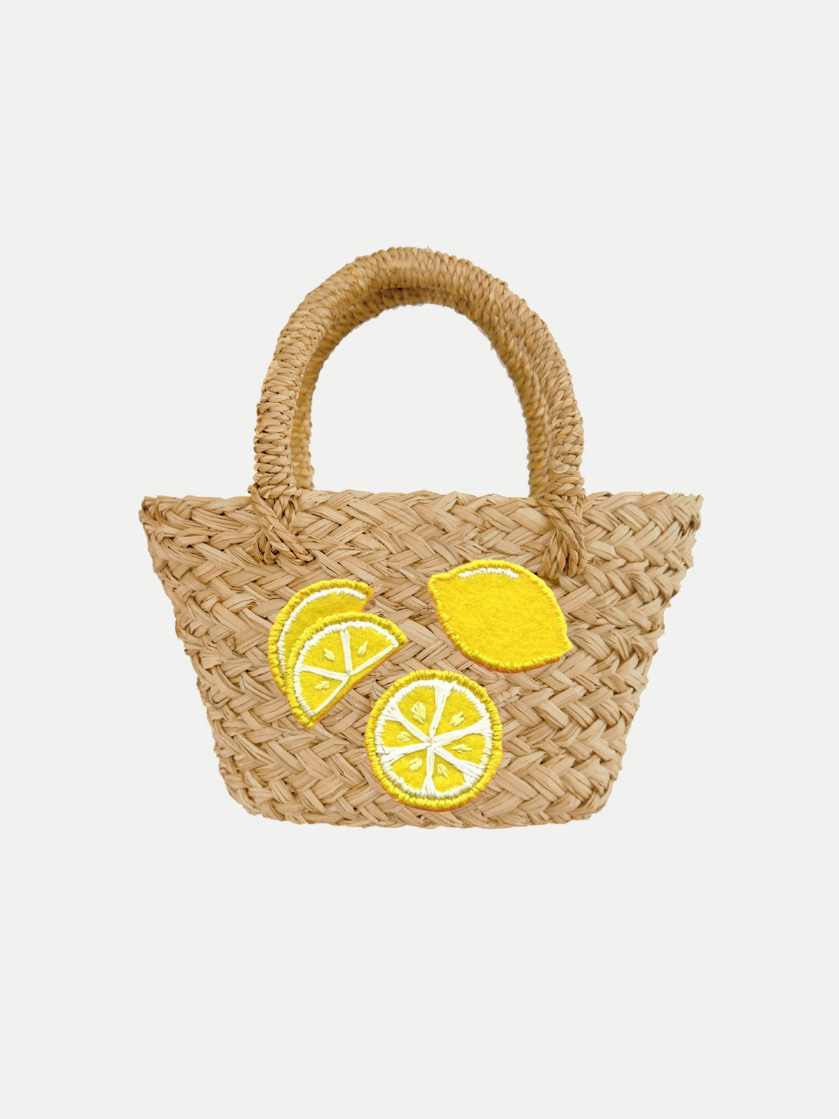 Bolsa de Playa de Paja Tejida - Limones Niña - Accesorios Playeros