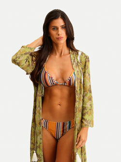 Vestido de Playa Mujer - Camo Parrots Kimono - 100% Algodón